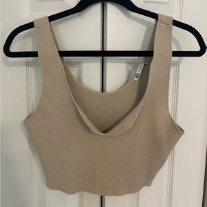 Zara Tan Knit Crop Top